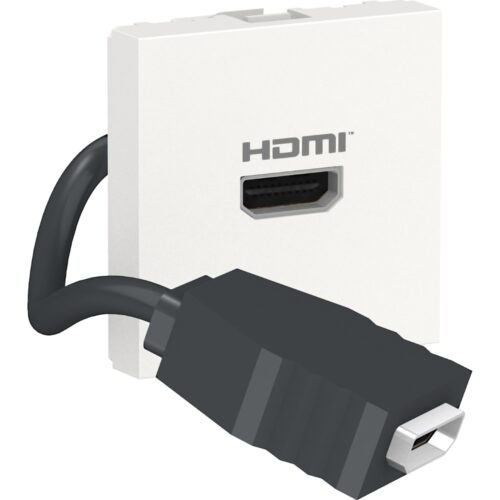 Conector HDMI precableado. Blanco