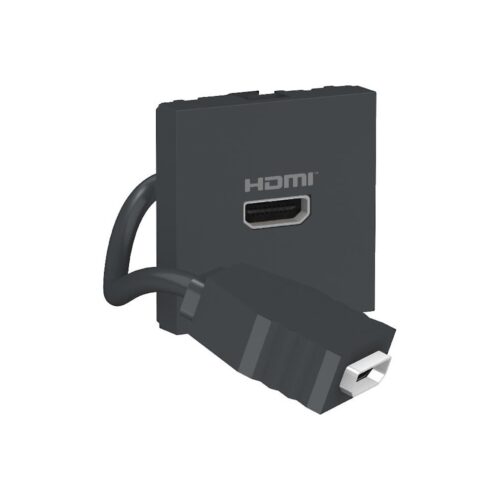 Conector HDMI precableado. Grafito