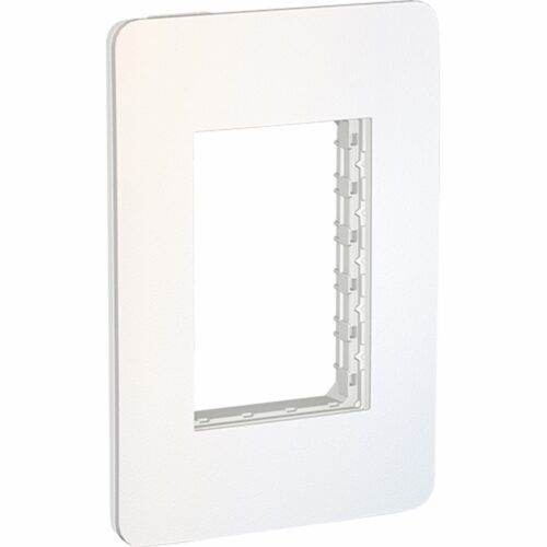 Placa de 3 módulos Chrome Soft. Blanco Tornasol