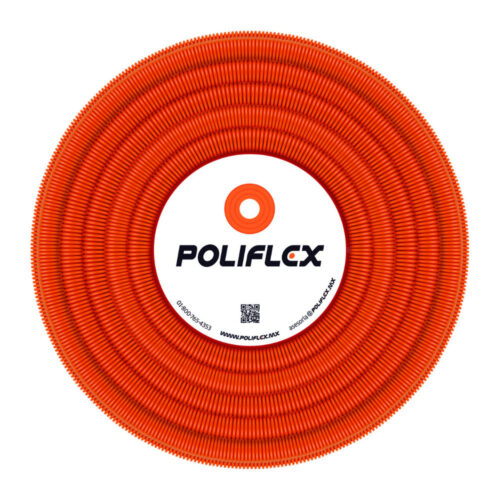 Poliflex naranja 1 1/4" con guía rollo con 50 m