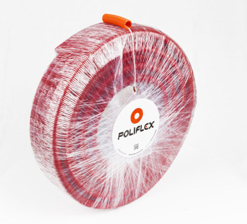 Polilfex rojo extra resistente de 1/2" con guía rollo con 100 m