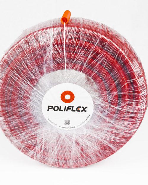 Polilfex rojo extra resistente de 1/2" con guía rollo con 100 m