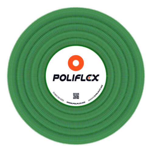Polilfex verde de 1/2" con guía plástica rollo con 100 m