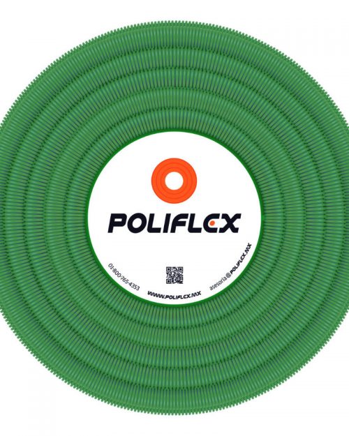Poliflex verde de 3/4" con guía plástica rollo con 50 m