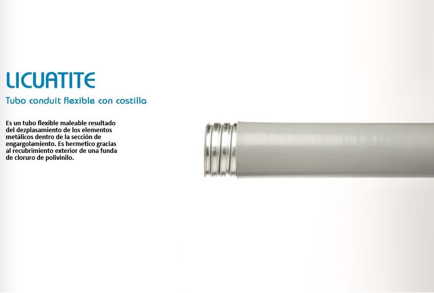 Tubo metálico flexible forrado con PVC Licuatite de 3/4 por metro -  Comercial Eléctrica