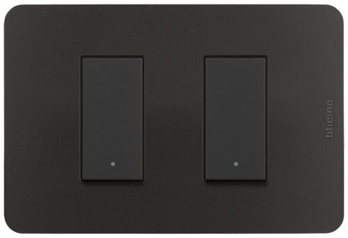 Placa de 2 módulos color Negro Mate