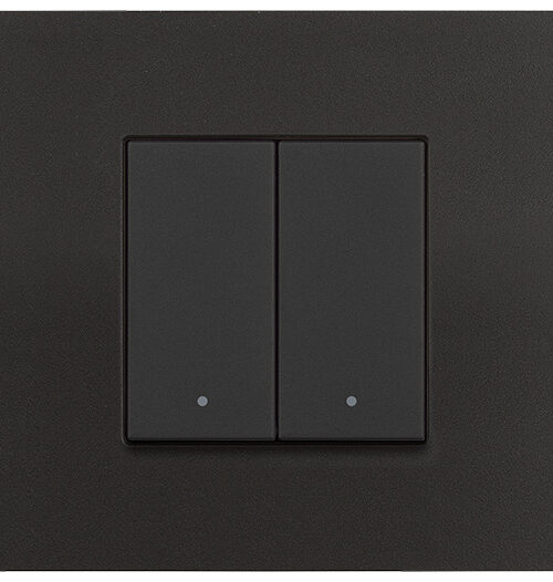 Placa de 2 módulos centrados color Negro Mate