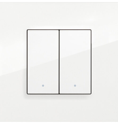 Placa de 2 módulos centrados color Blanco
