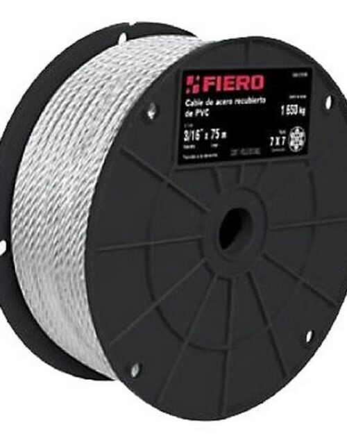 CABLE DE ACERO 1/4. RÍGIDO RECUBIERTO