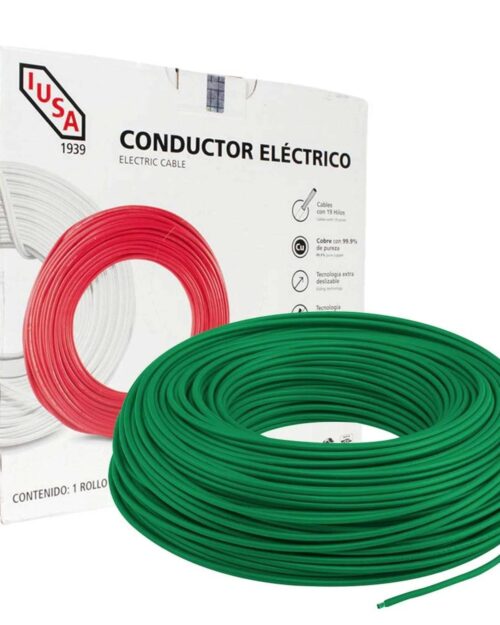 CABLE CON AISLAMIENTO TIPO THW CAL. 12 AWG 600V. COLOR VERDE - IUSA
