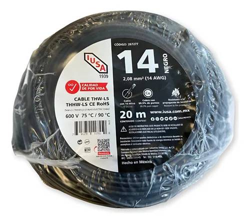 CABLE CON AISLAMIENTO TIPO THW CAL. 14 AWG 600V. COLOR NEGRO - IUSA